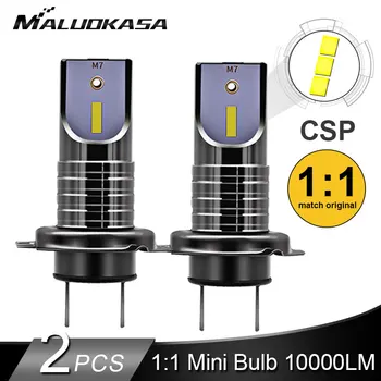 

2PCS LED H7 Headlight Bulb CSP Chip LED Canbus Car Light 10000LM/Bulb 50W H9 H11 Mini HB3 HB4 Cutting Line 12V 24V Car Styling