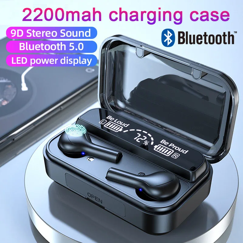 TWS-наушники с поддержкой Bluetooth и зарядным футляром на 2200 мА · ч | Электроника