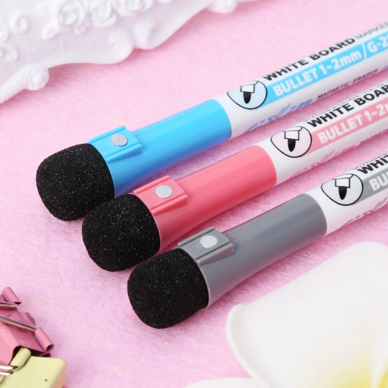 

Magnetic Whiteboard Marker Pen Erasable Dry-Erase Ink Mark Sign With Eraser Hot WXTA