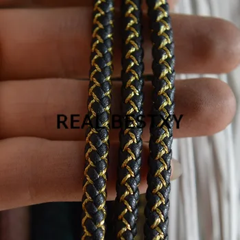 

5m/lot approx: Round Braided Gold Nylon Rope Leather Cord Necklace Bracelet Rope For DIY Jewelry Accessories for necklaces diy