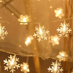 20 светодиодов Рождественская гирлянда в виде снежинок световая Вечеринка День рождения фестиваль Декор световая гирлянда E2S