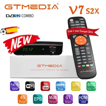 

GTMEDIA V7S HD Upgrade to V7 S2X HD DVB-S/S2/S2X+T/T2 Full PowerVu DRE Biss key Support Online Movie YouTube Youporn TV Receiver