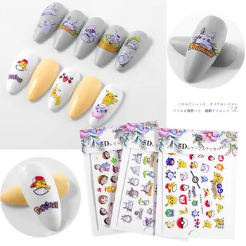 

1 pcs Environmental friendly 5D Engraved carton nail design stickers Water Transfer Decals DIY Beauty Decal Nail art derecations