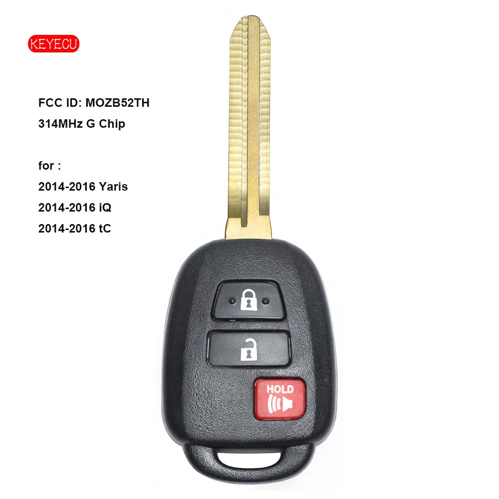 

Дистанционный ключ 2 + 1 кнопка 314 МГц G чип для Scion tC iQ Toyota Yaris 2014-2016 FCC ID: мозаик 52
