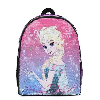 

Elsa And Anna Princess Cartoon School Bag Discoloration Sequins Backpack Children's plecak School Backpack For Girls