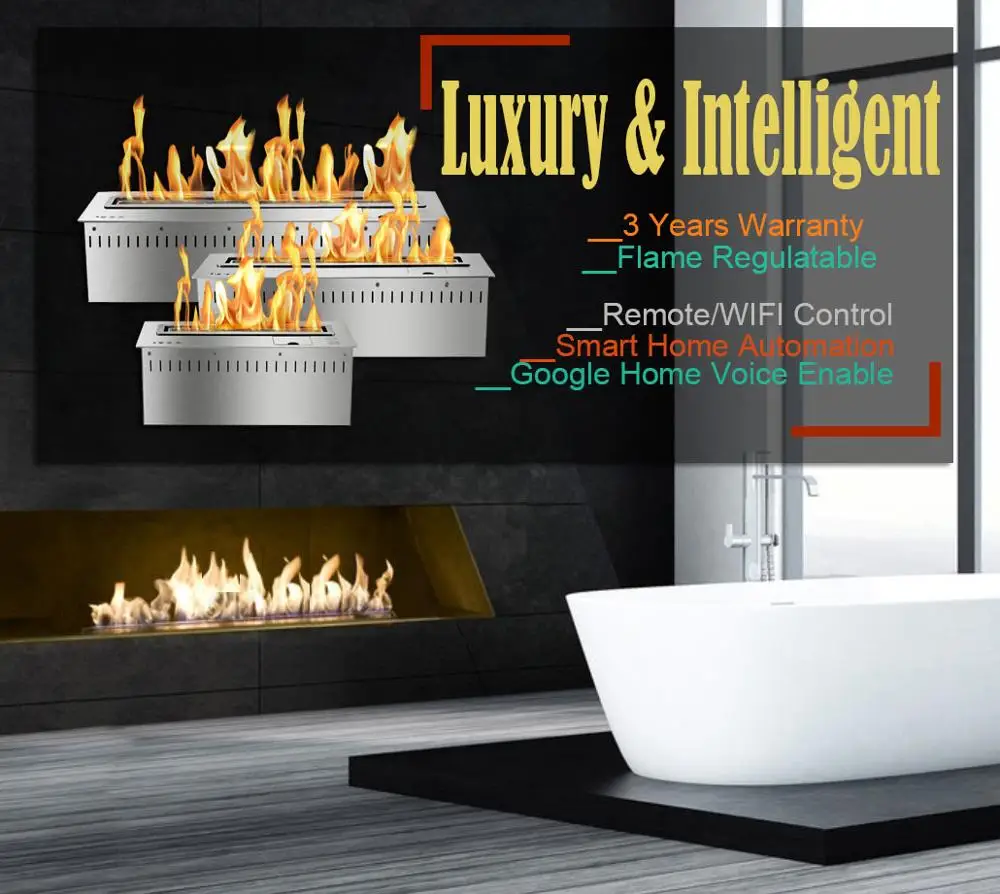 

hot sale 18 inches luxury indoor ethanol fire pit insert with remote control