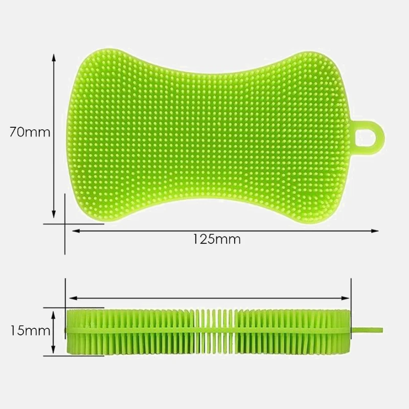 1/4Pc Silicone Dish Washing Brush Pot Pan Sponge Scrubber Silicone Scouring Pad Fruit Pot Pan Wash Brushes Kitchen Cleaning Tool