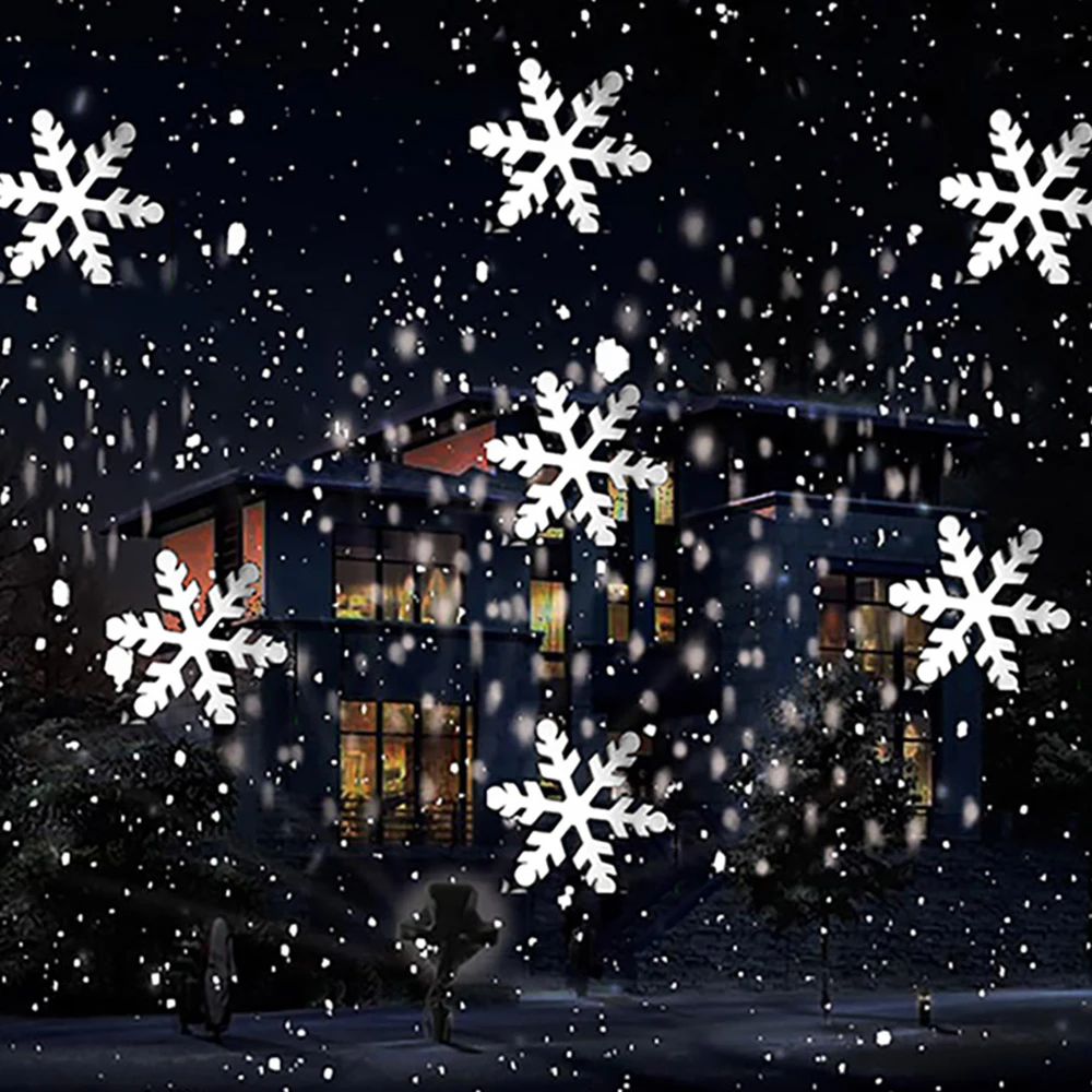 Рождественский лазерный проектор анимационный эффект IP65 внутренний/наружный проектор для Хэллоуина Снежинка/Снеговик лазерный светильник для украшения дома