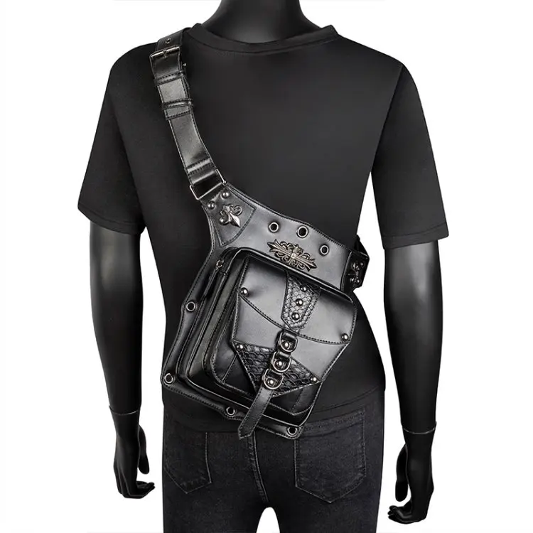 2019 Waterproof Steampunk Tactical Motorcycle Bags Waist Pack Bag Women Leather Unisex