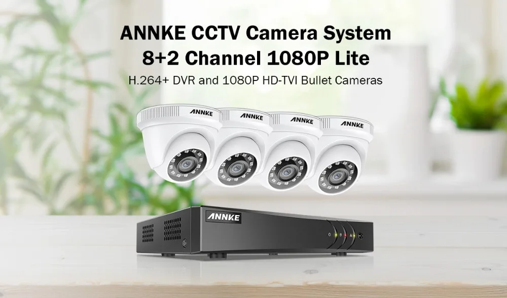 ANNKE 4CH 1080P litectv система 1080P DVR комплект 4 шт. 2.0MP Наружные камеры безопасности Система ИК ночного видеонаблюдения комплект