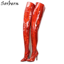 Sorbern/высокие сапоги до бедра с шаговым швом на заказ; Длина голенища 60-90 см; длинные сапоги для трансвеститов; туфли на шпильке 12 см; 18 см; обувь на высоком каблуке