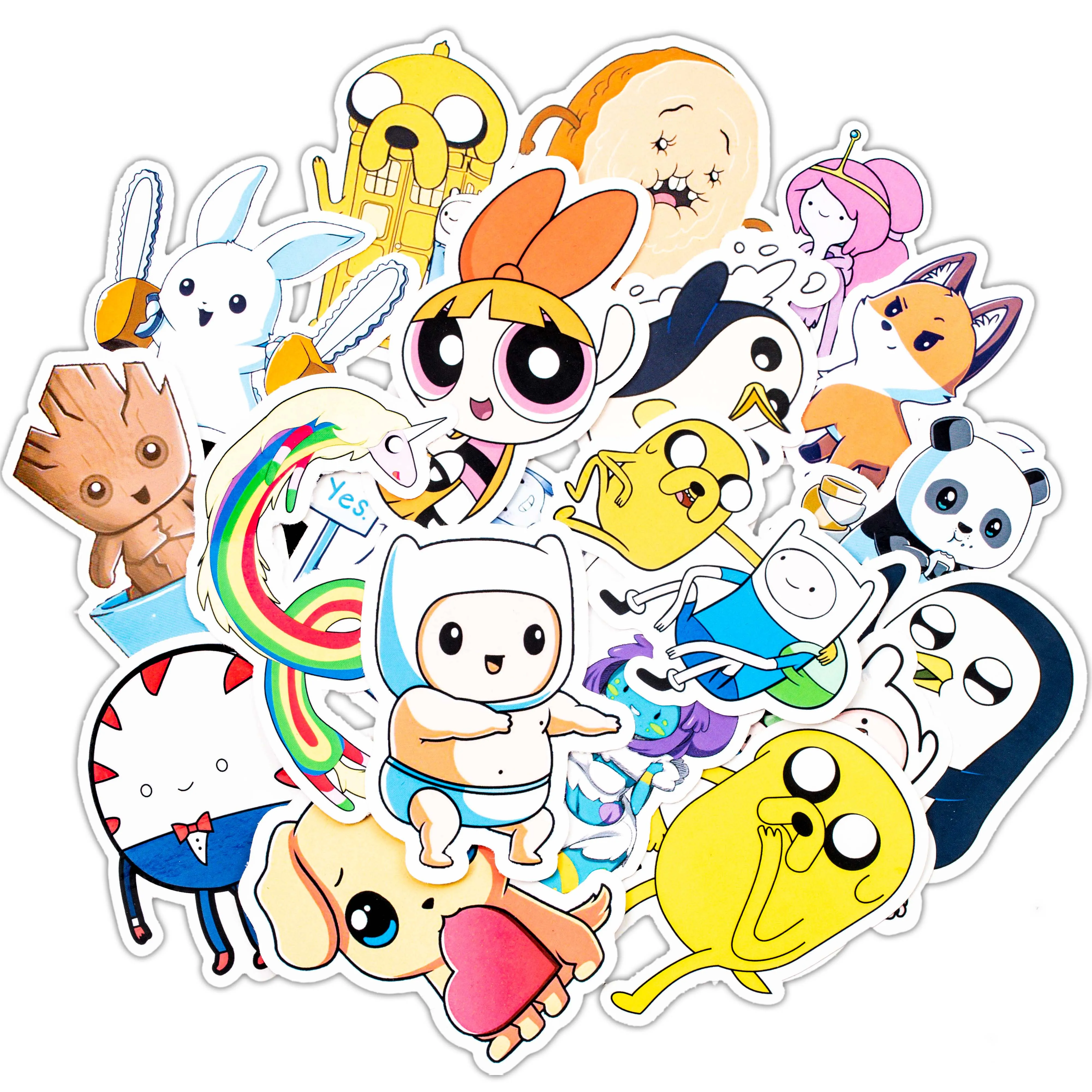50 Pcs Adventure Time Cartoon Animal Sticker For Children Luggage Laptop Bicycle Motorcycle Notebook Toys PVC Stickers Pack