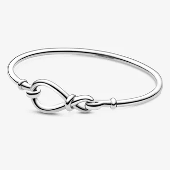

Authentic 925 Sterling Silver Pan Bracelet New Creative Eternal Symbol Flower Knot Fashion Bracelet Fit Diy Charm Women Jewelry