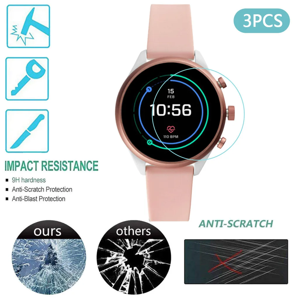 3 шт/5PCSClear пленка Закаленное стекло протектор экрана для Fossil Gen 4 Q Venture HR