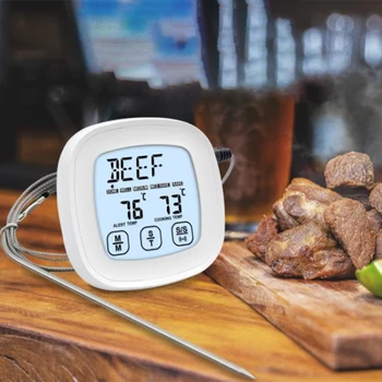 

Press Sn Timer BBQ Thermometer Food Electronic Thermometer Kitchen Waterproof Probe Type