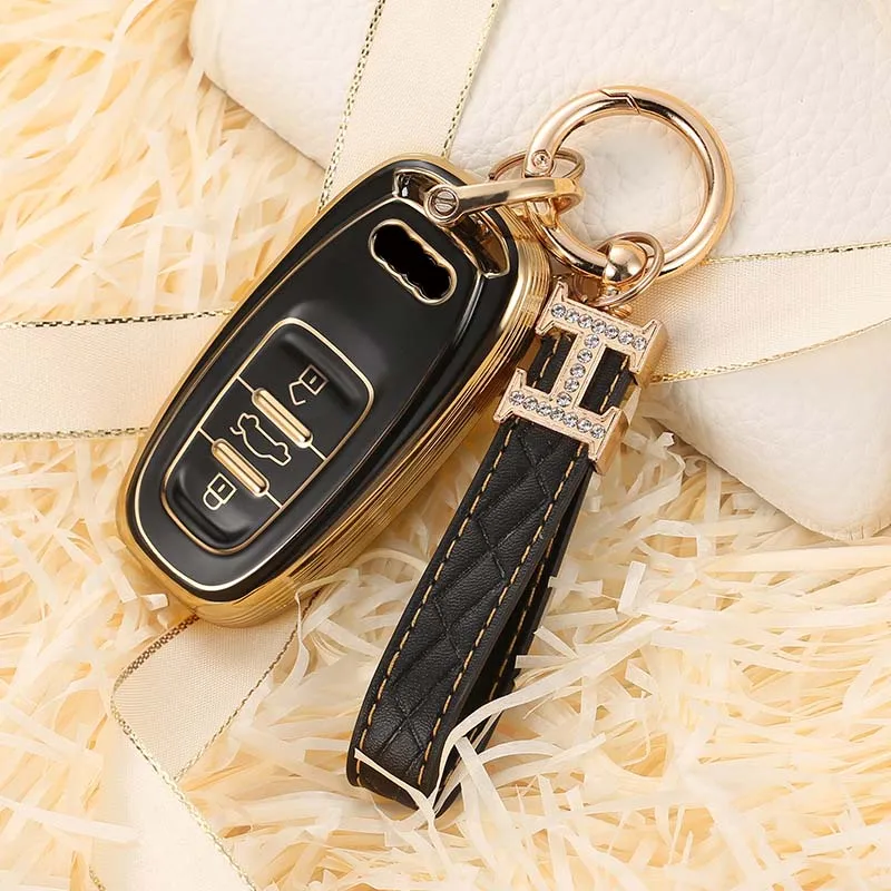 Cover chiate/telecomando per Audi A1 A3 A6l A4L A8l A5 Q5 Q7 portachiavi accessori Auto intelligenti a distanza - H97119e3c3e544d34bdf2643cf772179cY