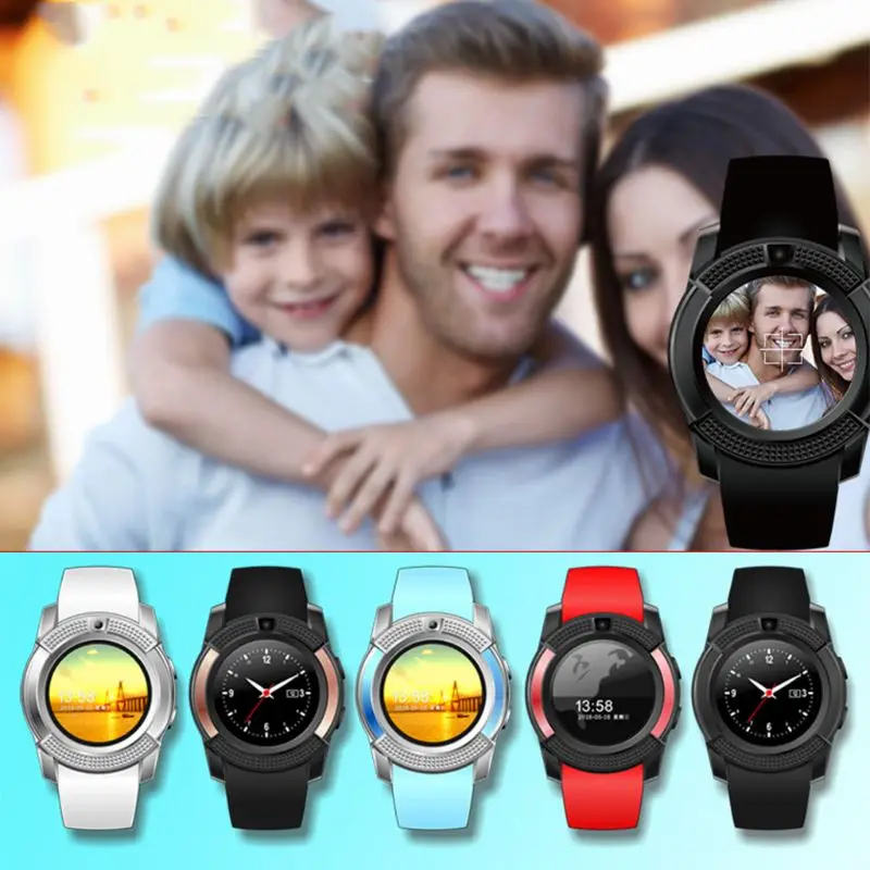 

V8 Men Women Touch Screen Sports Bluetooth Smart Watch TF Card for Android iOS
