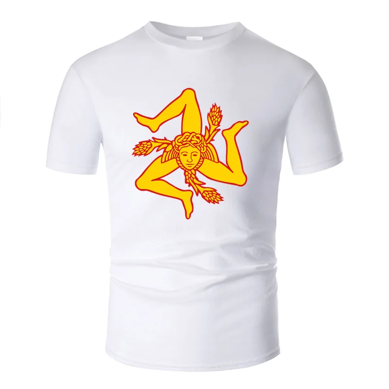 Новая классическая футболка sicilia Sunlight размера плюс 3xl 4xl 5xl Kawaii Мужская хлопковая футболка с круглым воротником - Цвет: Men-White