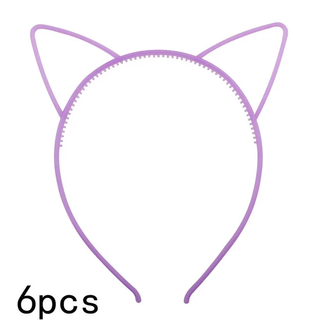 purple band 6 шт. светящиеся кошачьи уши повязка на голову для маленьких девочек Хэллоуин светящиеся кошачьи уши повязка для волос обруч тиара на голову аксессуары - Цвет: purple band
