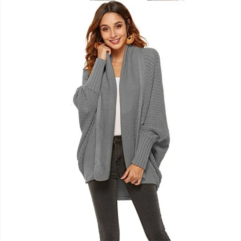 

Women's Cardigan Knitwear Fall/Winter 2020 New Casual Loose Solid Color Sweater Knitted Cardigan Large Size Women's Jacket