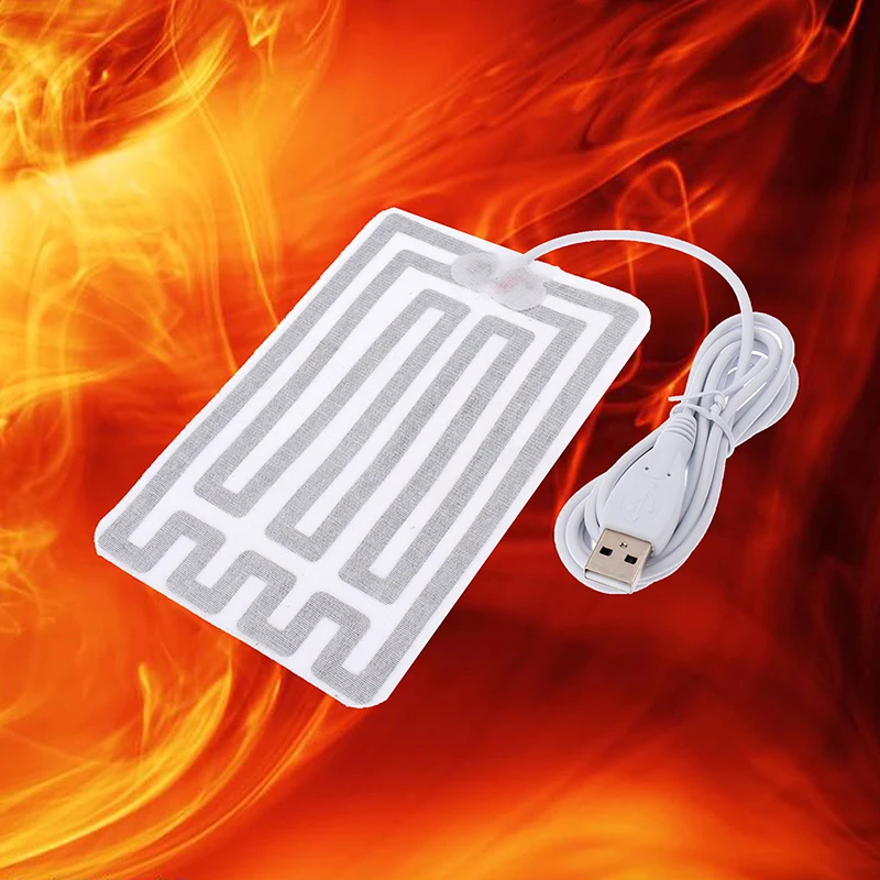 1pcs 5V Carbon Fiber Heating Pad Electric Infrared Fever Heat Mat Winter Warm Arm Waist Glove USB Film 8*13cm | Дом и сад
