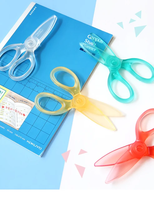 1pcs KOKUYO Scissors Safety Resin Children's Scissors Pastel