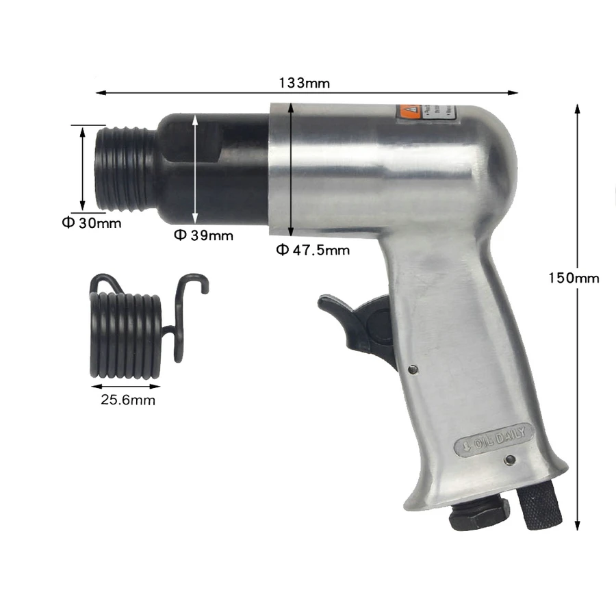 

Handheld Pistol Gas Shovel Air Hammer Small Rust Remover Pneumatic Tool 4 Chisel