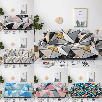 

Geometric Pattern Print Slipcovers Non-slip Sofa Cover Living Protective Cover Sofa Cover Stretch Protector 1/2/3/4 Seater