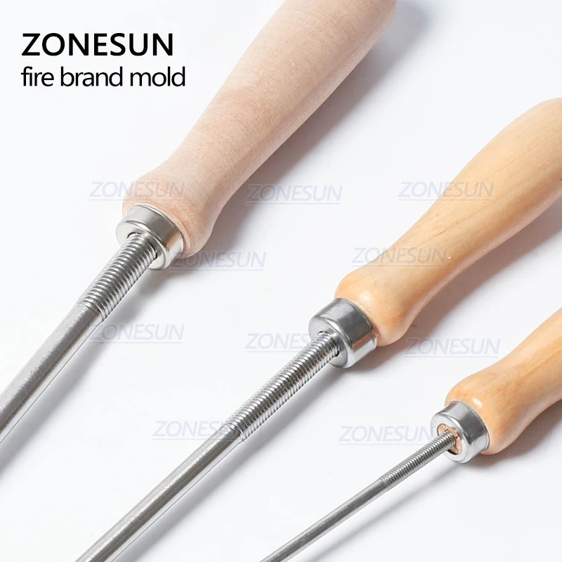 ZONESUN 5/8/10 мм деревянной ручкой для металлический логотип на заказ Печать Еда торт Брендинг железа кожа резьба по дереву сжигания плесень штамп-печатка