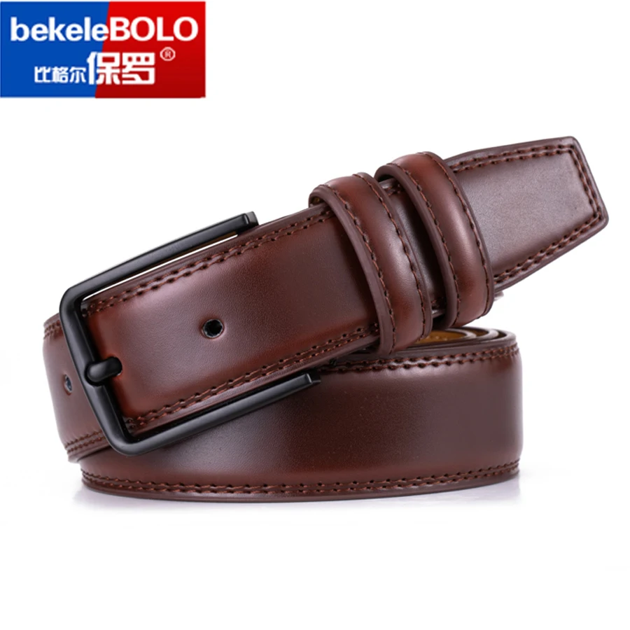 Dropshipping Fashion Men Belts Genuine Leather Luxury Designer Brown Vintage Waist Belt For Jeans Cinturon Cowboy Hombre comfort click belt Belts