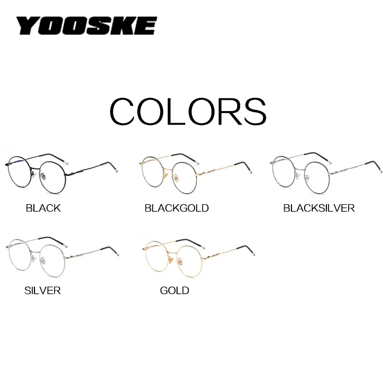 YOOSKE анти-синие круглые мужские и женские очки оправа изысканные металлические ножки высокой четкости линзы рабочие глаза защитный фильтр синий