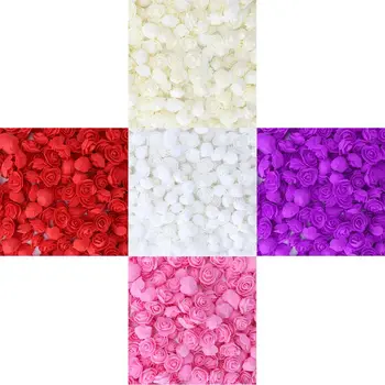 

500pcs Mini PE Foam Artificial Rose Flowers Heads Wreath DIY Candy Box Material Bear Handmade Wedding Home Decoration H4GD