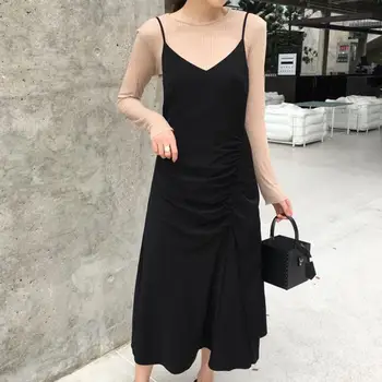 

Celmia Sexy Sleevesless Strap Beach Sundress Women Summer V Neck Midi Dress Fashion Solid Casual Pleated Plus Size Vestidos 7