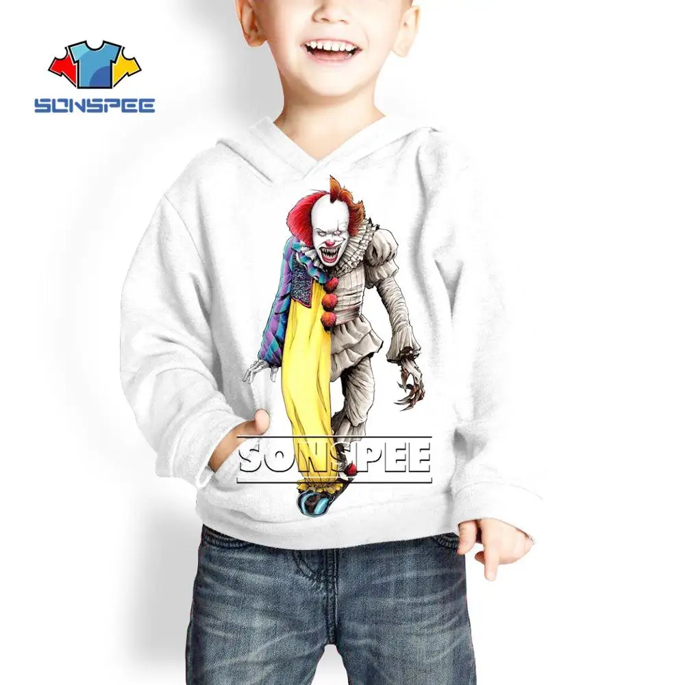 SONSPEE Stephen King's It clown Harajuku/футболка с 3d принтом для мальчиков и девочек-подростков/толстовки/шорты Детская одежда X223