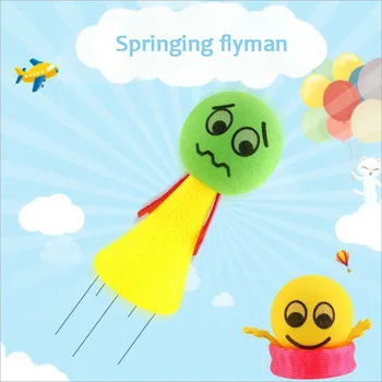 

1Pcs Creative Cute Plastic Springing Flyman Toy Springs Exaggerated Funny Expressions Bounce Dolls for Children Fun Gifts