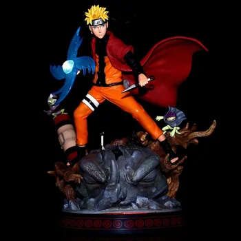 

29cm Anime GK NARUTO Uzumaki Naruto Action Figure Fighting Wind Double Weapon Glow PVC Collection Model Dolls Toys for Gifts