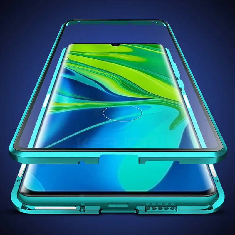 Магнитный стеклянный чехол для xiaomi mi Note 10 чехол двойная сторона закаленное стекло Металлическая магнитная адсорбционная крышка для xiaomi mi cc9 pro