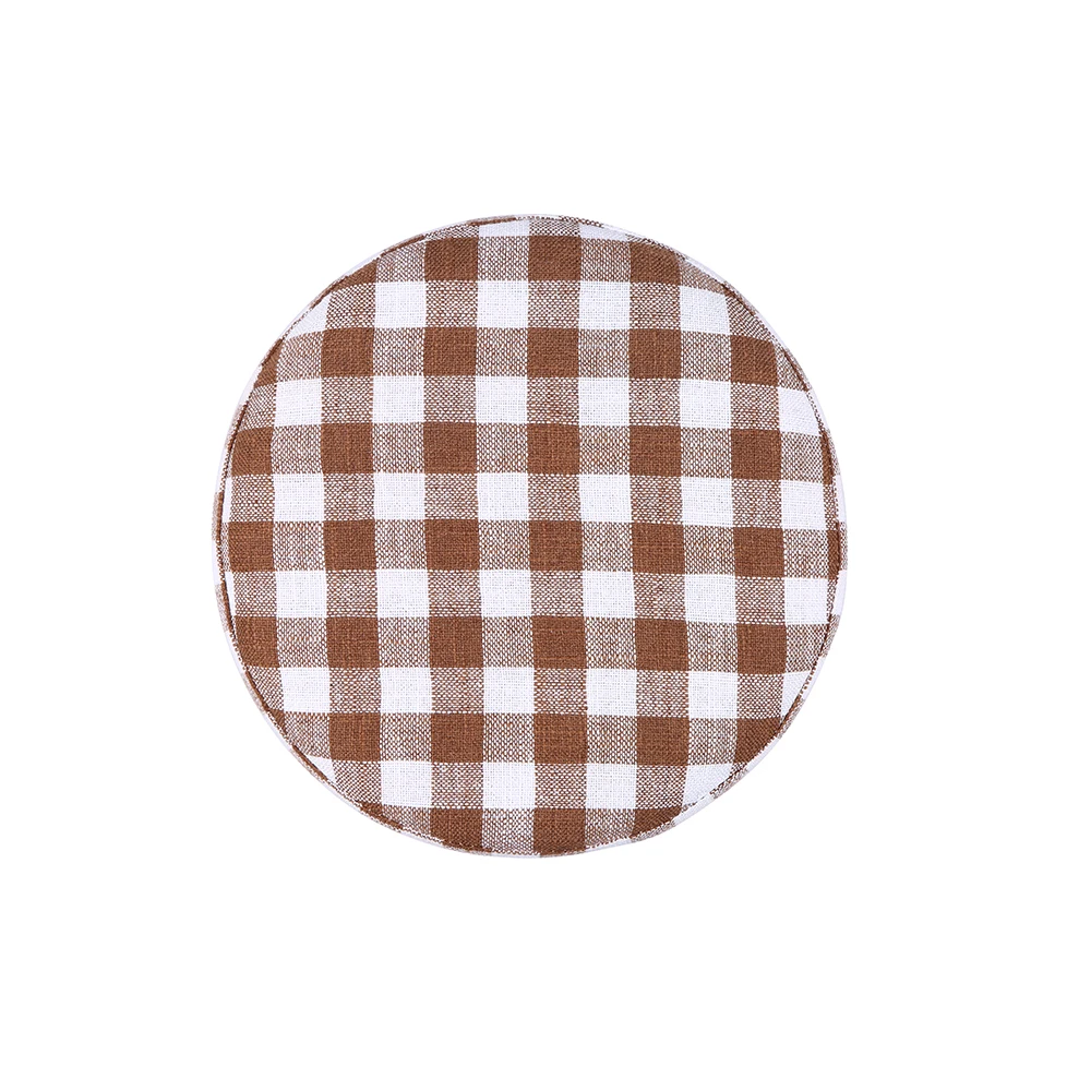 Round Fabric Creative Solid Wood Thickened Footstool Padded Foot Rest Folding Storage Seat Stool with Removable Cover