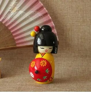 1 шт. новая милая ручная работа Восточная японская кукла Kokeshi с зонтиком