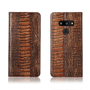 

Genuine real leahther ostrich foot pattern phone bag for LG G8 ThinQ/LG G7 ThinQ/LG G6/LG G5/LG G4 flip case card slot holder