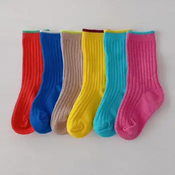 

3pairs/lot 0-9 Years Baby Toddler Cotton Socks Kids Boys And Girl Spring Summer Autumn Short Newborn Ribbed Socks Solid Color