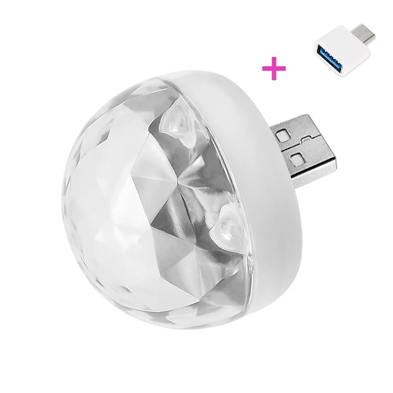Мини-диско-Освещение USB, светодиодный, портативный, вечерние, яркие, хрустальные, магический шар, сценическая лампа, домашние, вечерние, караоке, Декор, вечерние принадлежности - Цвет: Huawei white light