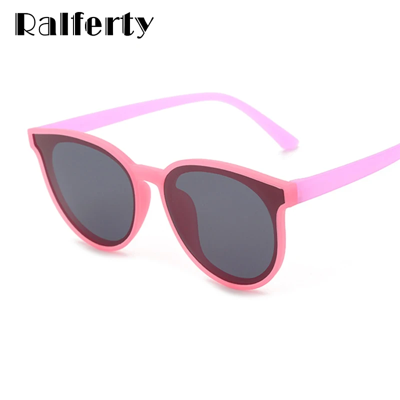 Ralferty Safe Kids Sunglasses Polarized Cat Eye Girl Luxury Designer Pink Sun Glasses 2021 Flexible Modis shadows K18041 | Аксессуары