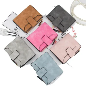 

2020 Fashion Leather Wallet Women Short Purses Card Holder Women Wallets Money Bag Round Zipper Coin Pocket Ladies Purse Clutch