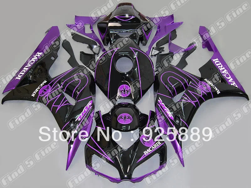 Литьевая Форма Фиолетовый Черный для HONDA CBR1000RR 06 07 CBR1000 06-07 CBR 1000RR 2006-2007 1000 RR 2006 2007