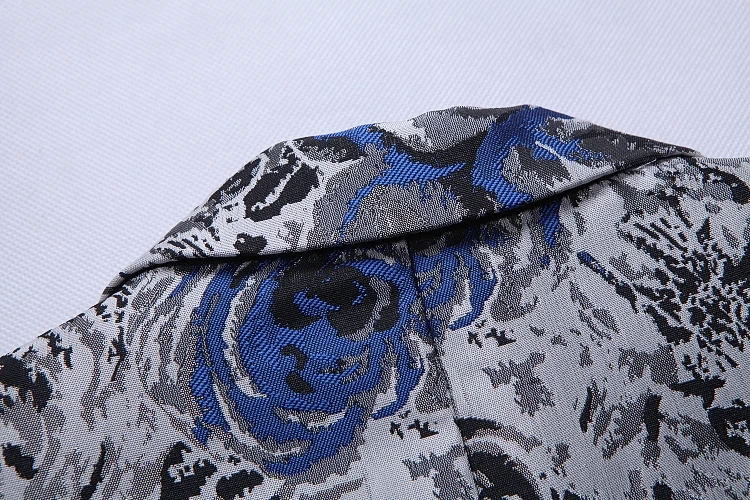 Новое поступление цветочный узор Снежинка Белый Блейзер свадебный смокинг жениха Певица Костюм приталенный пиджак костюм