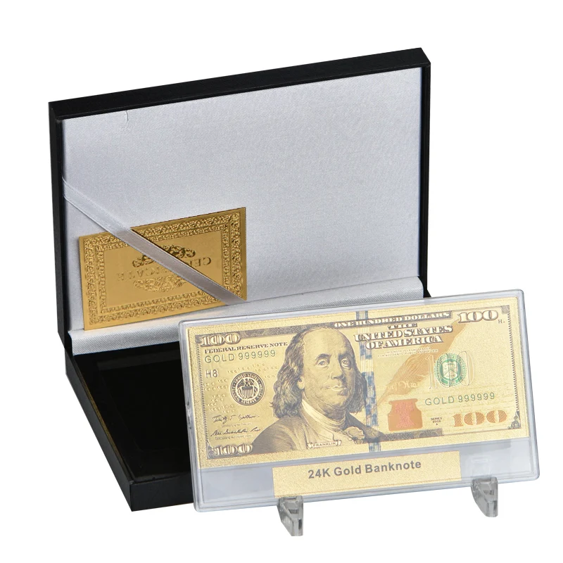 Quality Plastic Banknote Album Money and Paper Gift Box for Fake 24K Gold Banknotes Counter Banknotes Paper Money Collecting