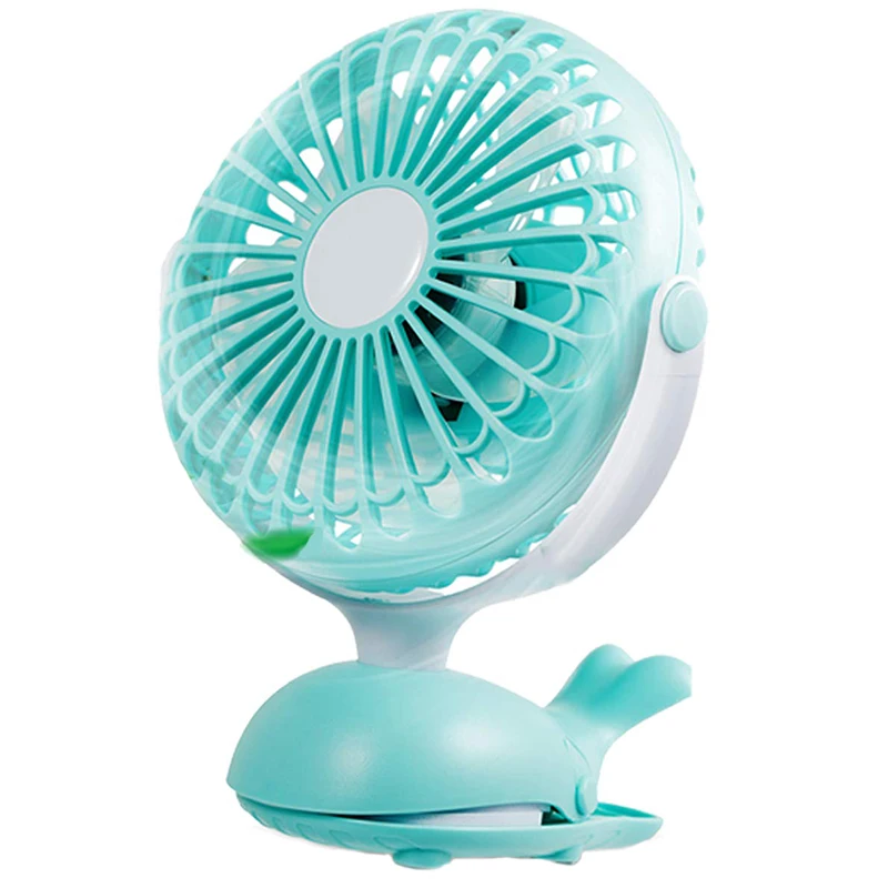 

Clip Fan Portable Stroller Fans Cute Whale Design Rechargeable Usb Personal Desk Fan Adjustable Tilt Whisper Quiet Operation