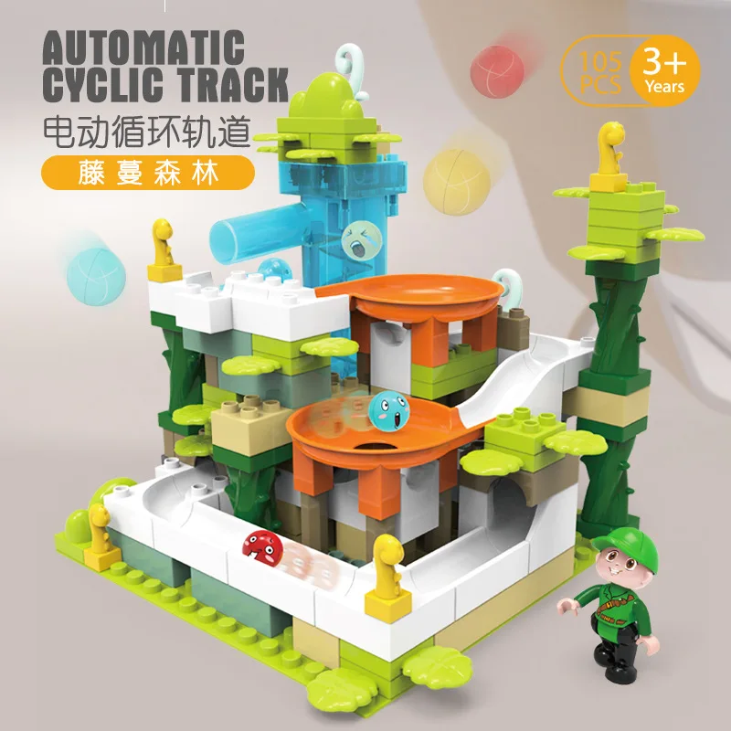 

Large Particles Building Blocks Educational Assembled Electric Circulating Camera Track Grounder Slide New Style CHILDREN'S Toy