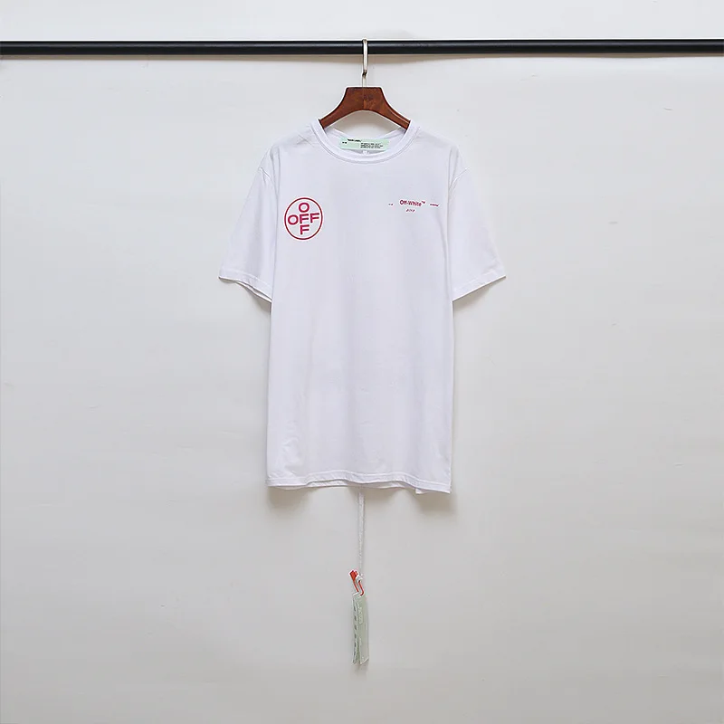 Высокое Качество OFF-WHITE ограниченная градиентная цветная парная хлопковая футболка с короткими рукавами